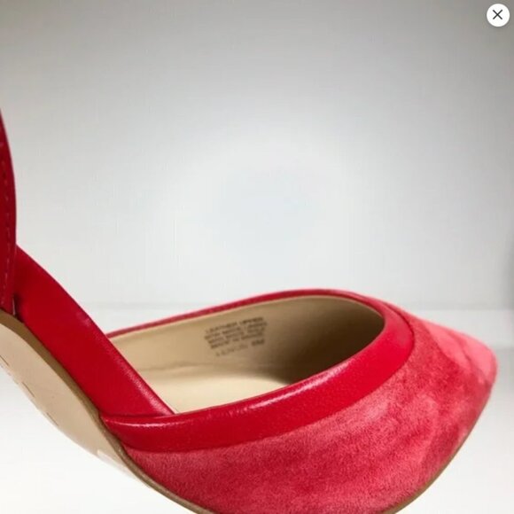 Gianni Bini Lenon Red Genuine Leather Suede Pointed Toe High Heels Size 6 - Picture 9 of 12